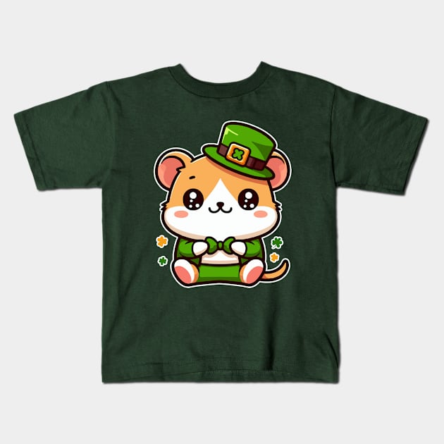 St. Patrick's Hamster Cute Kawaii Dodent Lover  Kids T-Shirt by Cuteness Klub